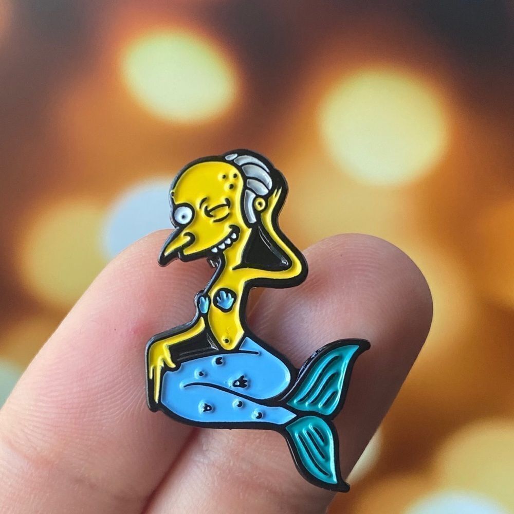 Mermaid Mr. Burns Simpsons Enamel Pin/ Brooch